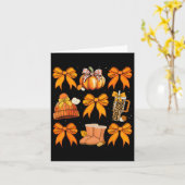 Retro Pompoen Coquette Bow Herfst Herfst Halloween Kaart (Gele Bloem)