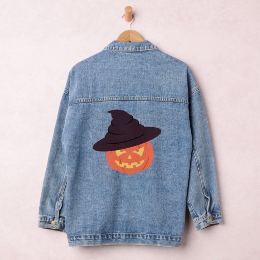 Retro Pompoen Denim Jas –  Halloween Denim Jacket (Hangar)