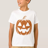 Retro Pompoen Gezicht Tee – 90s Halloween Sfeer vo