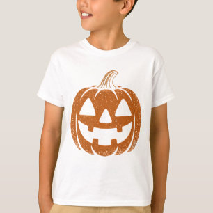 Retro Pompoen Gezicht Tee – 90s Halloween Sfeer vo T-shirt