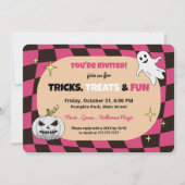 Retro pompoen Halloween Kinder feestuitnodiging Kaart (Voorkant)