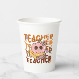 Retro pompoen leraar Halloween Herfst Papieren Bekers
