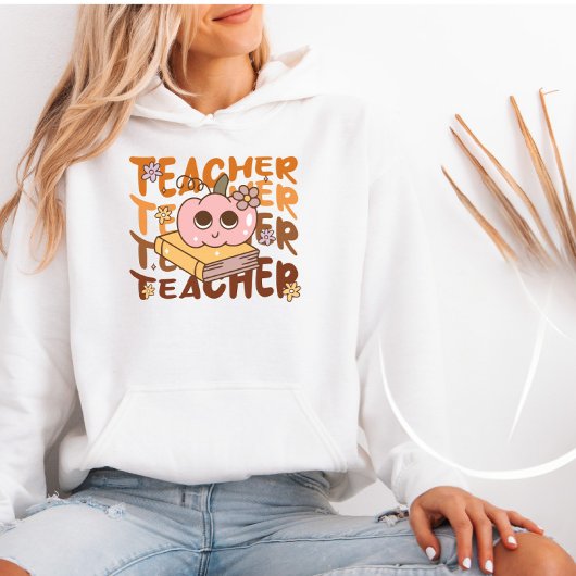 Retro pompoen leraar | Schattigee Herfst Teacher G Hoodie