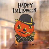  Retro Pompoen met Pijp Gelukkig Halloween Raamsticker (Vel 2)