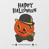  Retro Pompoen met Pijp Gelukkig Halloween Raamsticker (Vel)