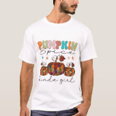 Retro Pompoen Spice Kinda Meisje - Herfst T-shirt (Voorkant)