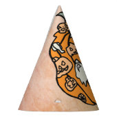 Retro pompoen spooks en Halloween traktaties Feesthoedjes (Links)