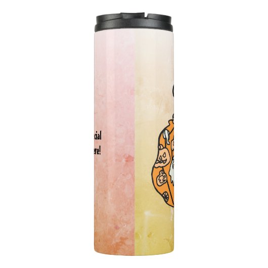 Retro pompoen spooks en Halloween traktaties! Thermosbeker (Achterkant)