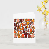 Retro pompoenen hayrides appelcider en vallende Le Kaart (Gele Bloem)