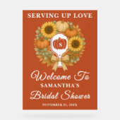 Retro Pompoenen & Pickleball Vrijgezellenfeest Wel Acryl Bord (Voorkant)