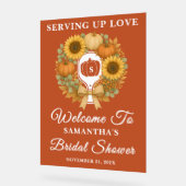 Retro Pompoenen & Pickleball Vrijgezellenfeest Wel Acryl Bord (Hoek)