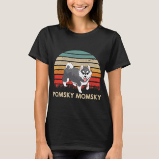 Retro  Pomsky Momsky Pet Pomsky T-shirt