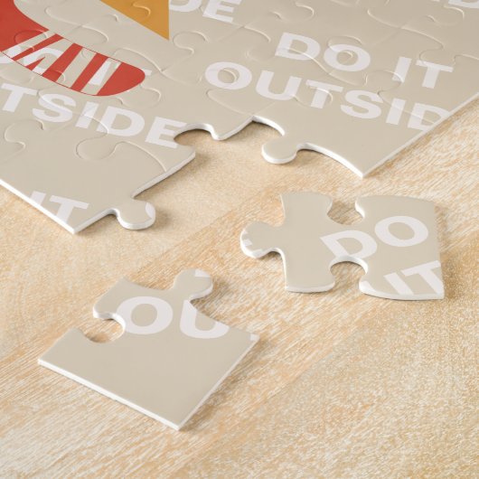 Retro Pond Hockey doet het buiten Legpuzzel (Zijkant)