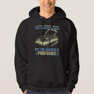 Retro  Pontoon Boat Kapitein Boating Hoodie