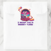 Retro Poochie Dreamscape Ronde Sticker (Tas)