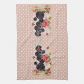 Retro Poodle Bubble Gum Pink Kitchen Towel Theedoek (Verticaal)