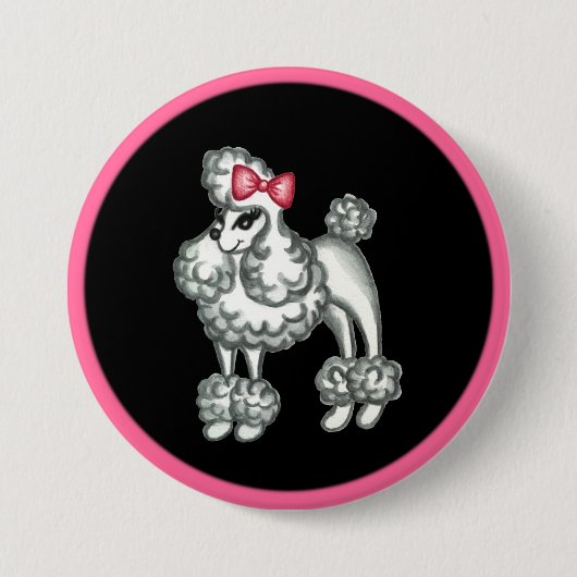 Retro Poodle Button (Voorkant)