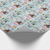 Retro Poodle Collage Cadeaupapier (Hoek)