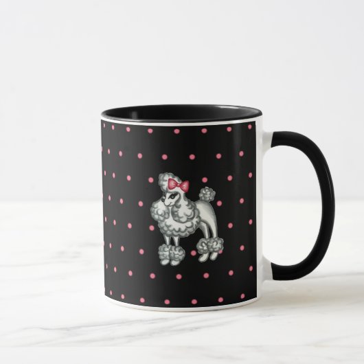 Retro Poodle Koffiemok Mok (Rechts)