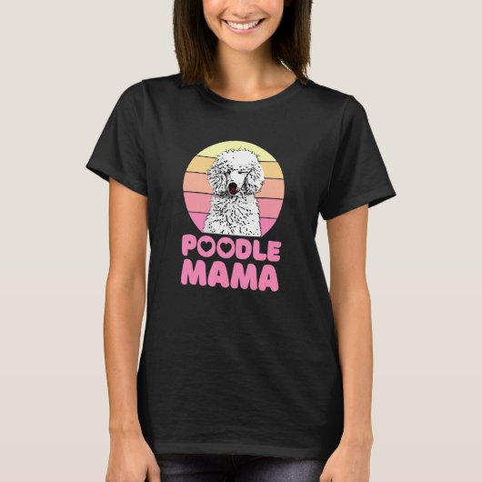 Retro Poodle Mama met hart Poodle T-shirt (Voorkant)