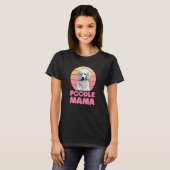 Retro Poodle Mama with heart Cute Poodle T-shirt (Voorkant volledig)