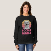 Retro Poodle Mama with heart Cute Poodle Trui (Voorkant volledig)