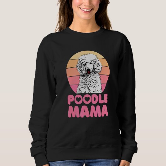 Retro Poodle Mama with heart Cute Poodle Trui (Voorkant)