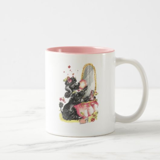 Retro Poodle-Mok Tweekleurige Koffiemok (Rechts)
