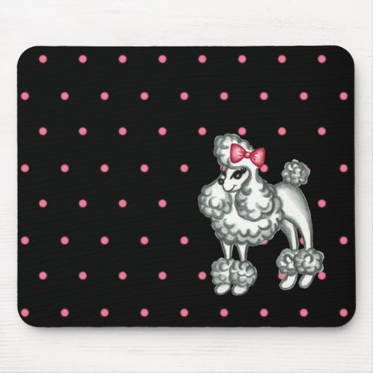 Retro Poodle Mousepad Muismat (Voorkant)