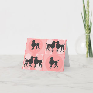 Retro Poodle Notecards Kaart