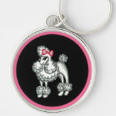 Retro Poodle Sleutelhanger (Voorkant)