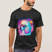 Retro Poodle Synthwave Nights T-shirt (Voorkant)