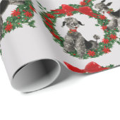 Retro Poodles in Wreaten Kerstmis Cadeaupapier (Rol Hoek)