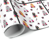 Retro Poodles op telefoon Cadeaupapier (Rol Hoek)