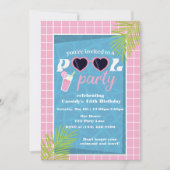 Retro Pool Birthday Party Invitation Kaart (Voorkant)