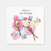 Retro Pool Girls 40e verjaardag servetten (Voorkant)