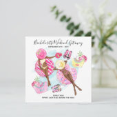 Retro Pool Girls Bachelorette Beach Weekend Save The Date (Staand voorkant)