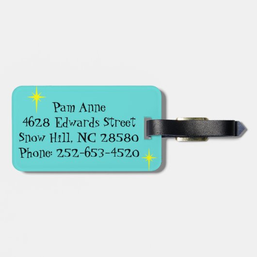 Retro Pool Party Bagagelabel (Achterkant horizontaal)