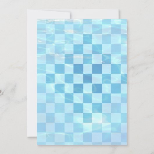 Retro Pool Party Birthday Uitnodiging (Achterkant)