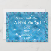 Retro Pool Party blue tegels Kaart (Voorkant)