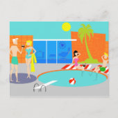 Retro Pool Party Briefkaart (Voorkant)