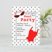 Retro Pool Party - Cat Eye Sunbril Red Swimsuit Kaart (Staand voorkant)