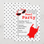 Retro Pool Party - Cat Eye Sunbril Red Swimsuit Kaart (Voorkant / Achterkant)