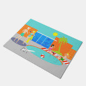 Retro Pool Party Deuren Mat (Schuin)