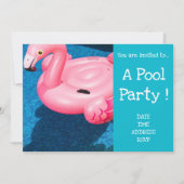 Retro Pool Party Flamingo zwembad speelgoed Kaart (Voorkant)