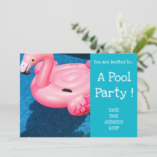 Retro Pool Party Flamingo zwembad speelgoed Kaart (Staand voorkant)