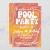 Retro Pool Party Groovy 70s Hippie 5e verjaardag Kaart (Voorkant / Achterkant)