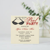 Retro Pool Party Invitation Cat Eye Sunbril Kaart (Staand voorkant)