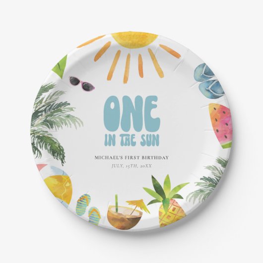 Retro Pool Party Papieren Bordje (Voorkant)