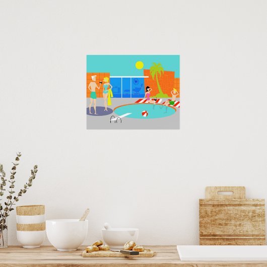 Retro Pool Party Poster (Keuken)